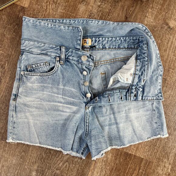 Jean Atelier Flip Fold-Over High Waisted Denim Shorts Authentic - Picture 4 of 8